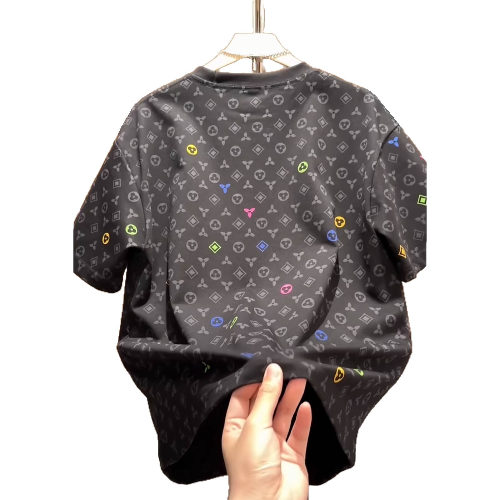 Luxury Brand Designer Clothes Trendy Round Neck Full Print Old Flower Short Sleeve T-Shirt For Men 2025 Summer New Casual Versatile Stylish Cool Half 