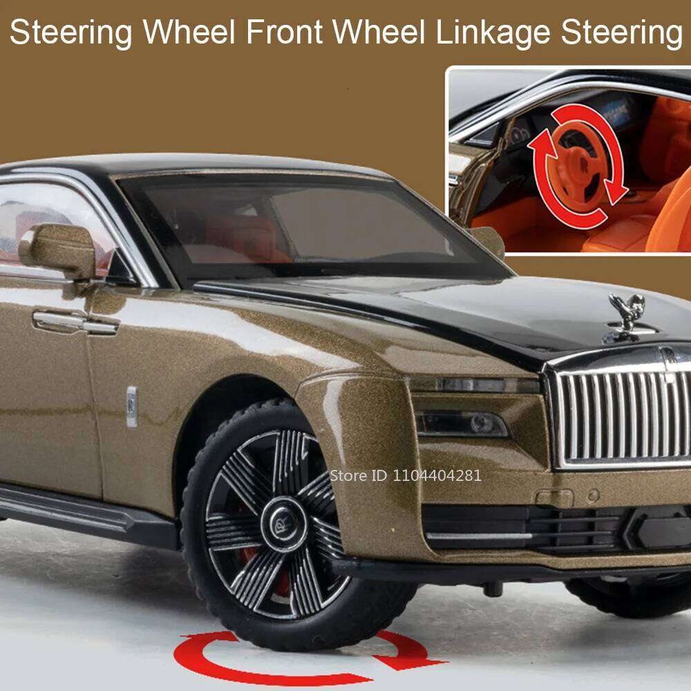 1:24 Rolls Royce Spectre Phantom Toys Miniature Car Diecast Alloy Model Sound Light Pull Back Front Wheel Steering Friend's Gift Z260306