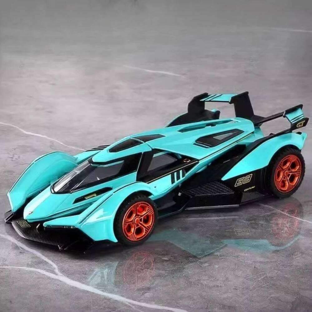 1:32 Lambor V12 Model SCV12 Alloy Diecast Sports Car Toy Sound Light Pull Back Doors Opened Miniature Cars Friends' Fashion Gift Z260306