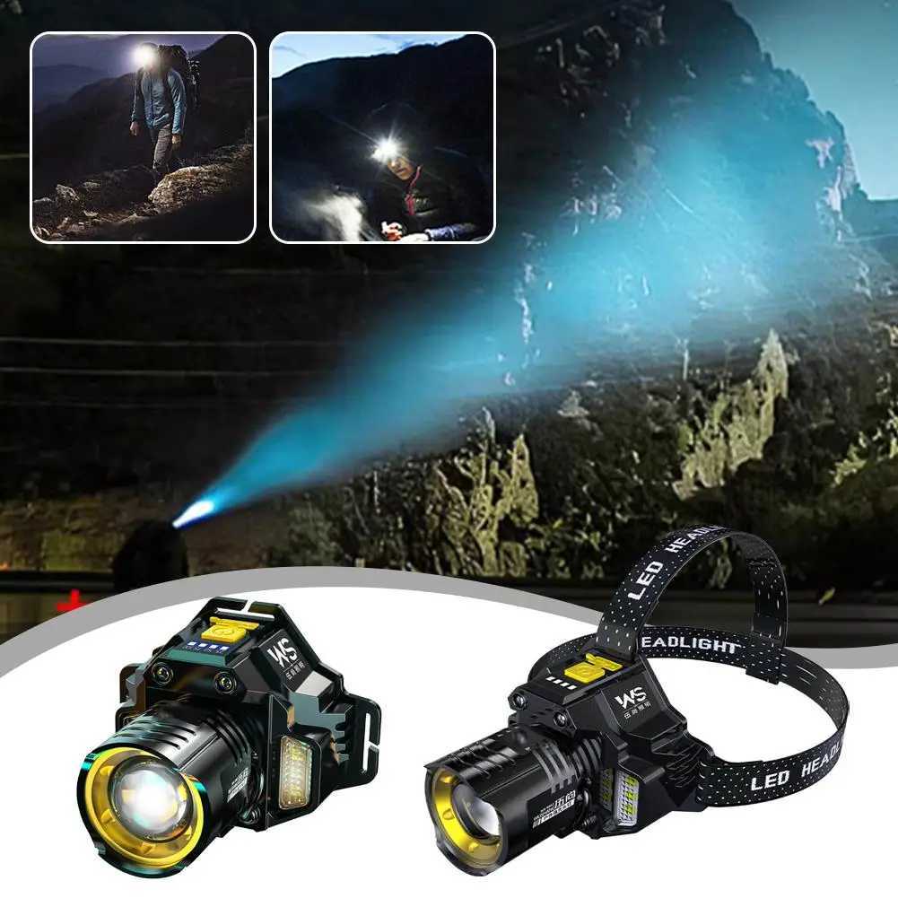 USB Rechargeable Headlamp Motion Sensor COB Light 800 Lumens Super Bright Night Fishing Emergency Outdoor Lighting Hands Free H260307