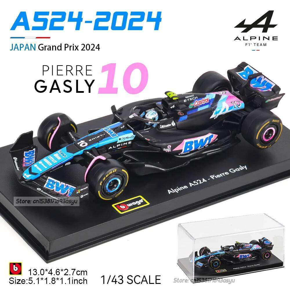 Bburago 1:43 2024 10# Pierre Gasly Alpine F1 Team A524 #31 Esteban Ocon Alloy Die Cast Car Model Competition vehicles Z260306