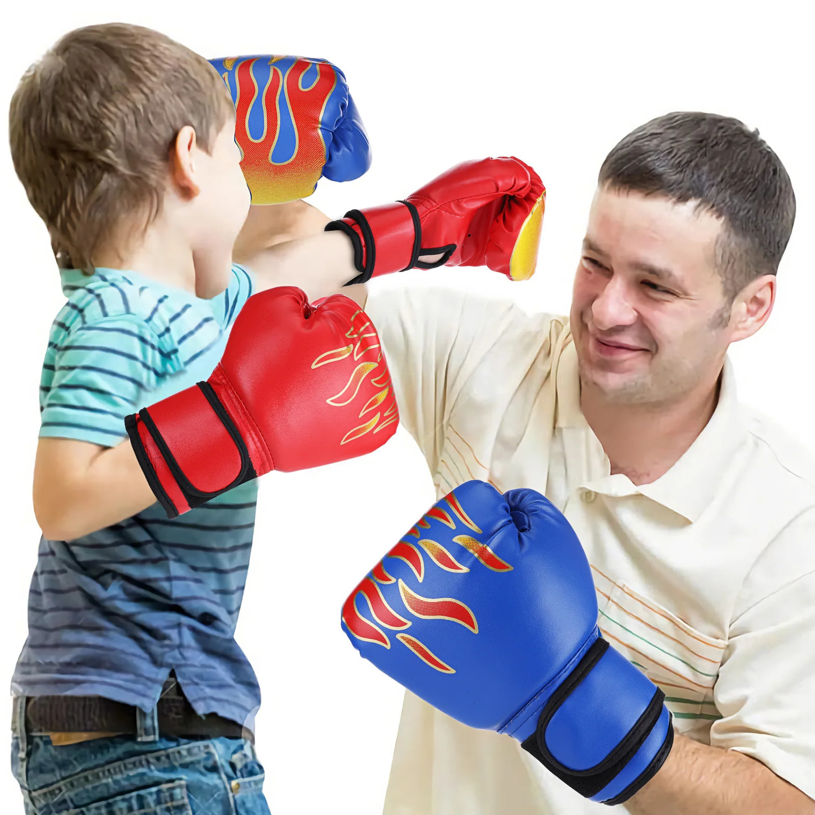 Kids Boxing Gloves Children Punching Training Sparring Comfortable Adjustable Fighting Mitts Hand Protector Black 260228