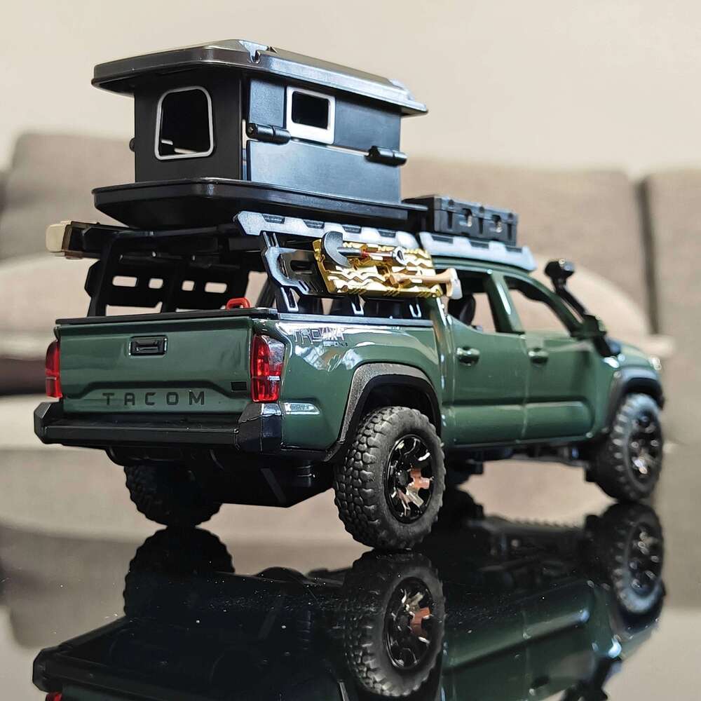 1:32 Toyota Tacoma TRO Off Road Pickup Alloy Diecast Model Computer Desktop Decoration With Sound Light Beautiful Christmas Gift Z260306