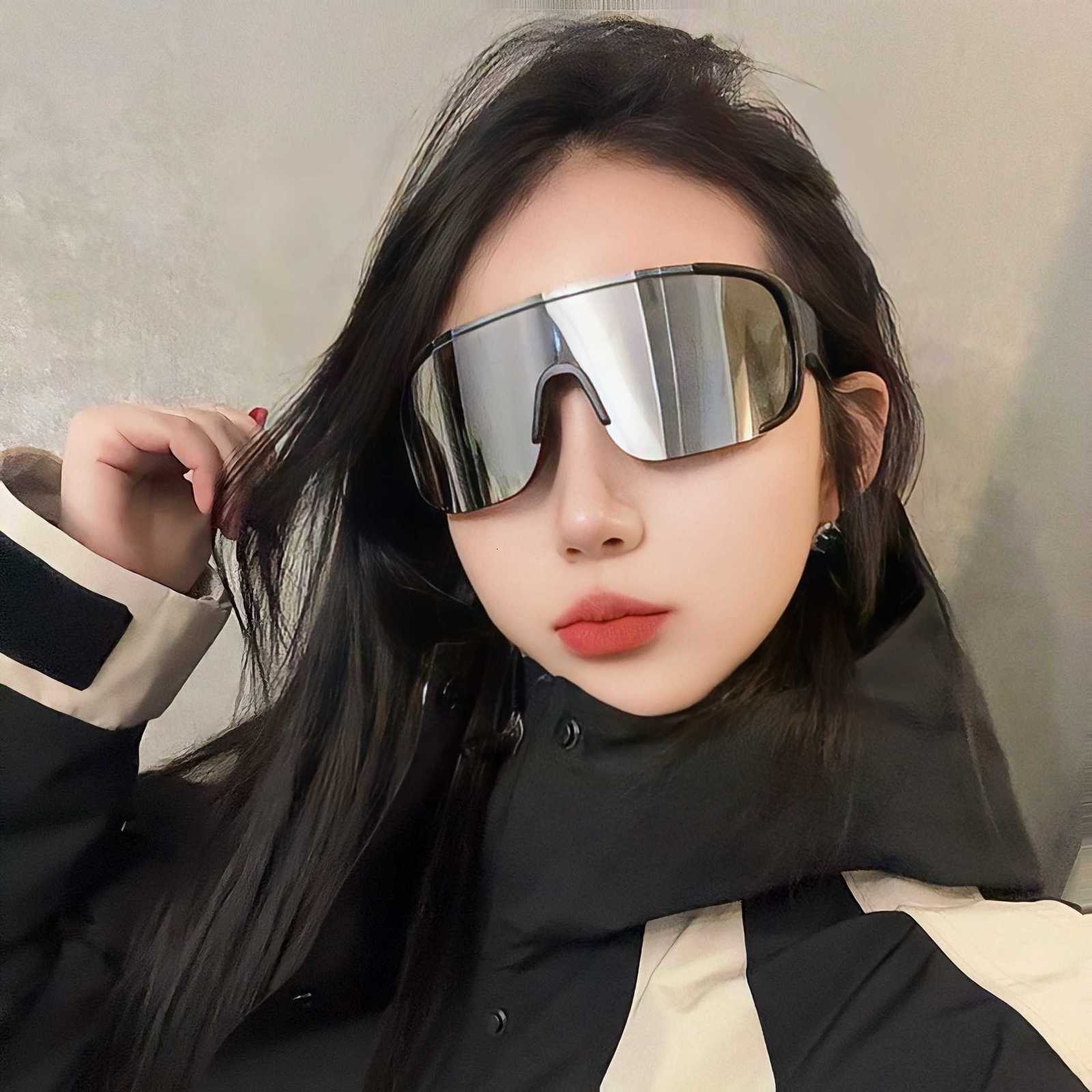 Outdoor Sports Cycling Silver Glasses Mountaineering Night Riding Sunglasses One-piece Goggles Windproof Sunglasses for Men and Women S260304