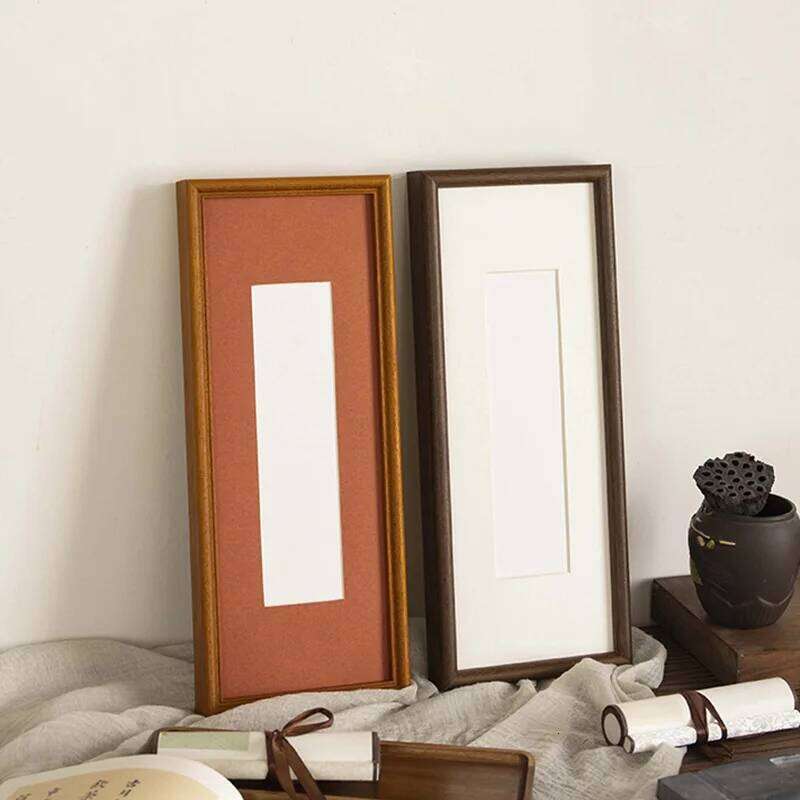 Classic Retro Strip Solid Wood Calligraphy Picture Framed Jigsaw Frame Home Table Business Gift H260306