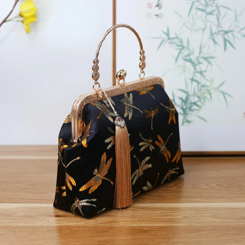 Vintage Fringe Tassel Metal Shell Mother Gift Bag Chain Women Shoulder Crossbody Hand Bags Handbags Purses 260307