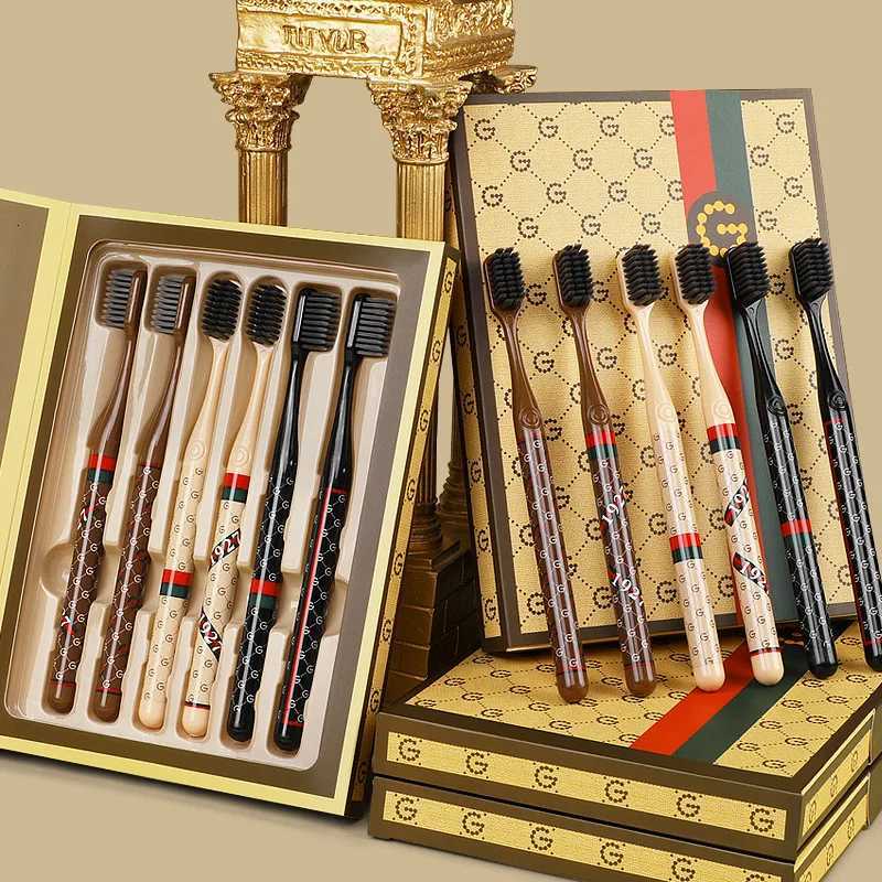 This 6-piece toothbrush gift box with soft bristles provides deep oral cleaning for adults in daily home and travel use.T260307