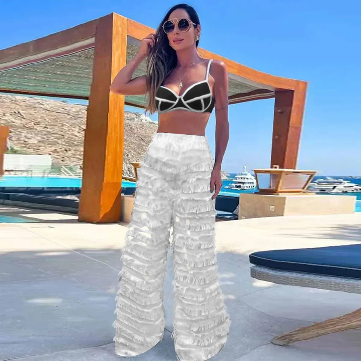 2026 Sexy Women Three Piece Bikinis Set With Pants Bra See Through Beach Swimsuit Summer Female Vacation Beachwear 260306
