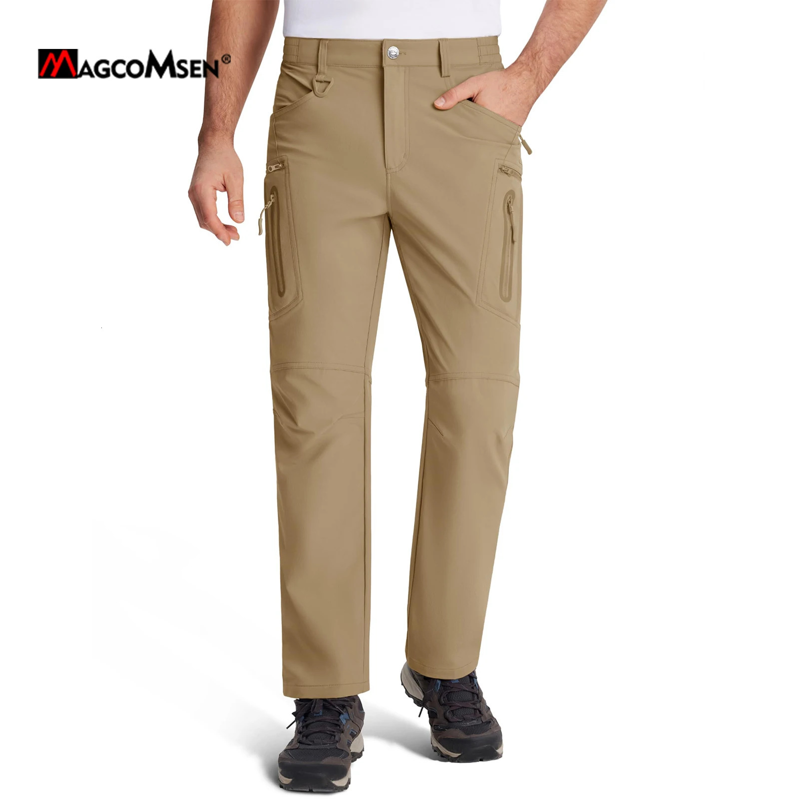 MAGCOMSEN Lightweight Hiking Pant Men Summer Cargo Pants Quick-Dry Nylon Waterproof Outdoor Fishing Casual Trouser 260304