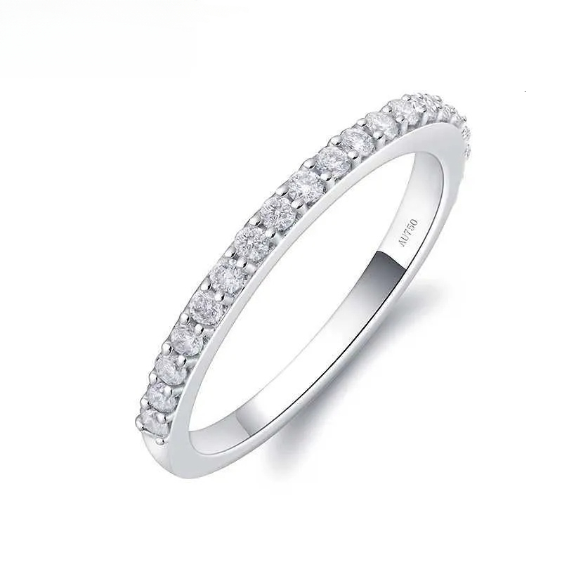 Band Rings Melee Stone CVD HPHT Lab Grown Diamond 0.3ctw Engagement MatchBand For Lady DEF Color Real 14K White Gold J240118