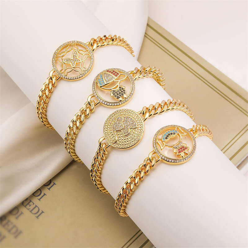European American hip-hop minimalist Cuban chain butterfly bracelet, fashionable light luxury jewelry for boys and girls, high-end bracelet
