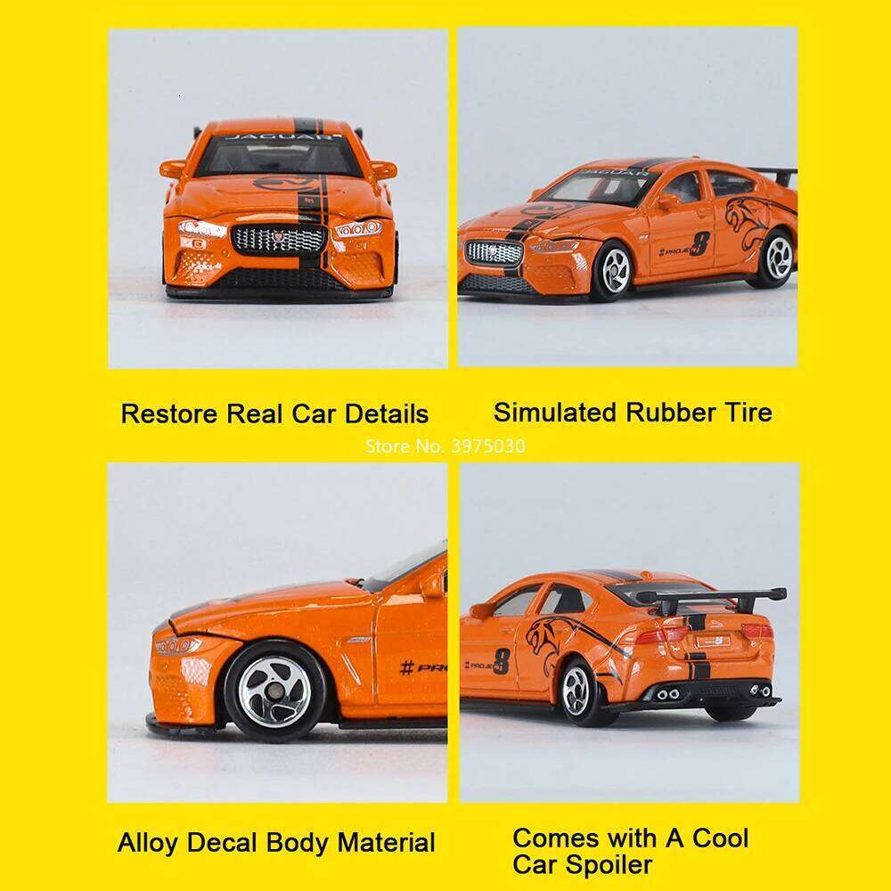 1:64 Mini Jaguar XE SV Project 8 Alloy Models Diecast Cars Toy Wheel Slide Forward Miniature Vehicle Model Boys Interactive Toys Z260307