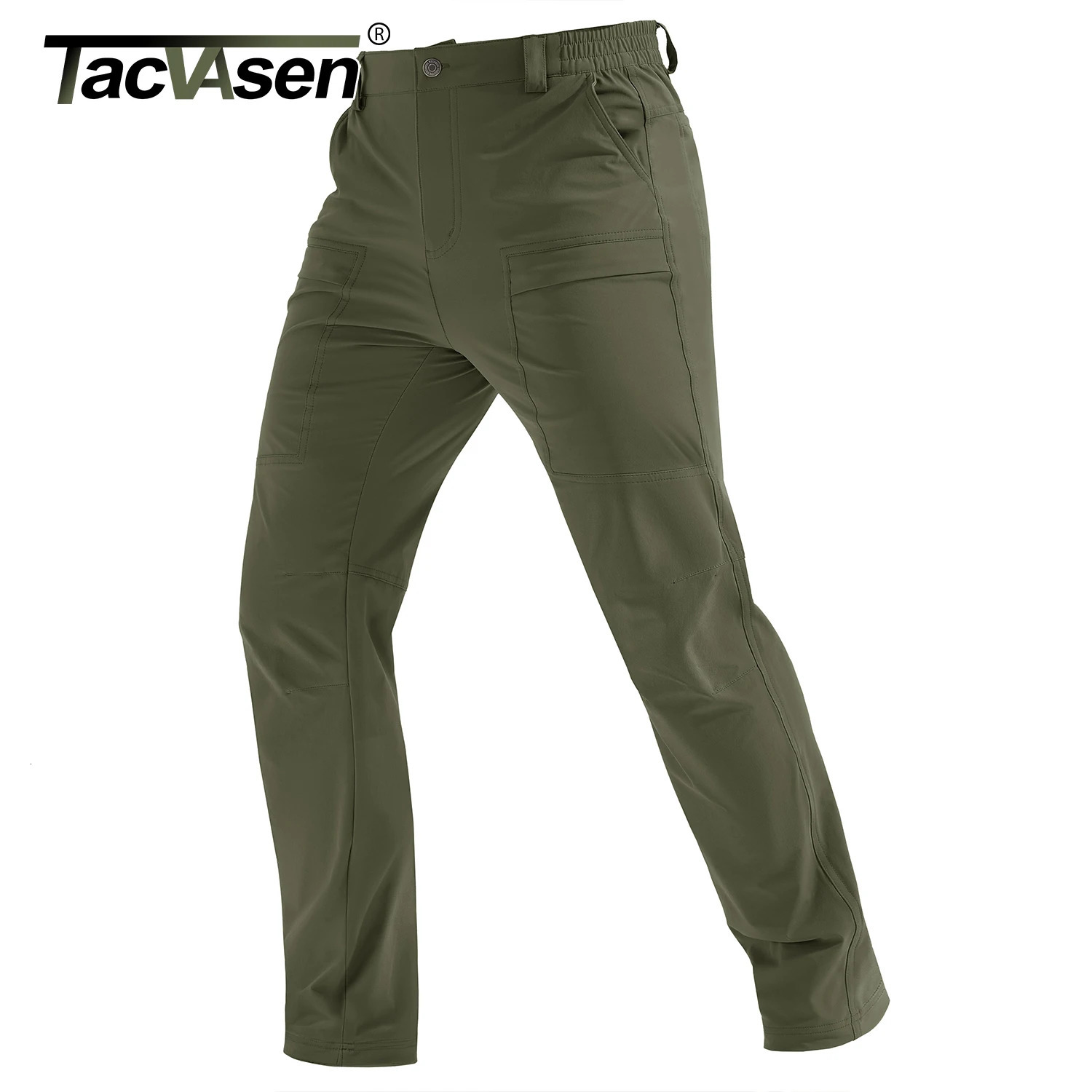 TACVASEN Mens Hiking Pants Lightweight Quick Dry 7 Pockets Travel Pants for Men Water Resistant Ripstop Work Fishing Cargo Pant 260305