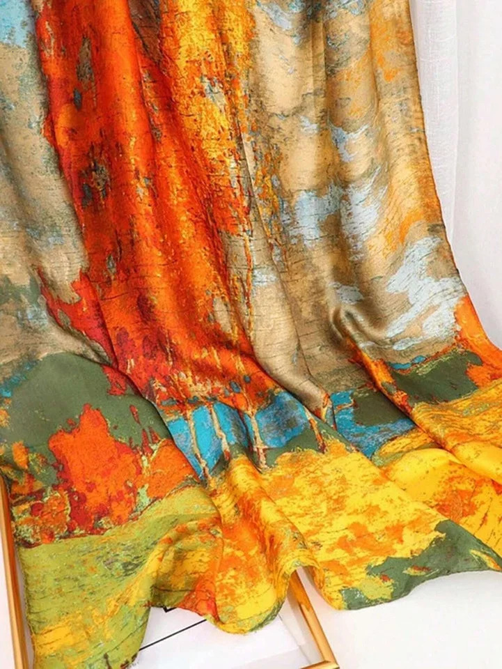 Fashion 180x90cm Satin Silk Scarf Women Large Shawl Wrap Muslim Hijab Headband Beach Stoles Female Bandana Foulard Turban 260302