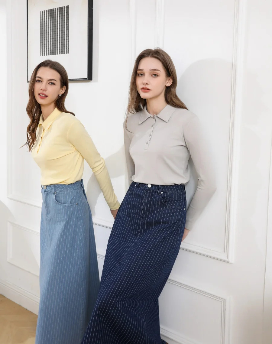 AS 2025 pinstripe denim skirt fashion woman clothes lady wear 260228