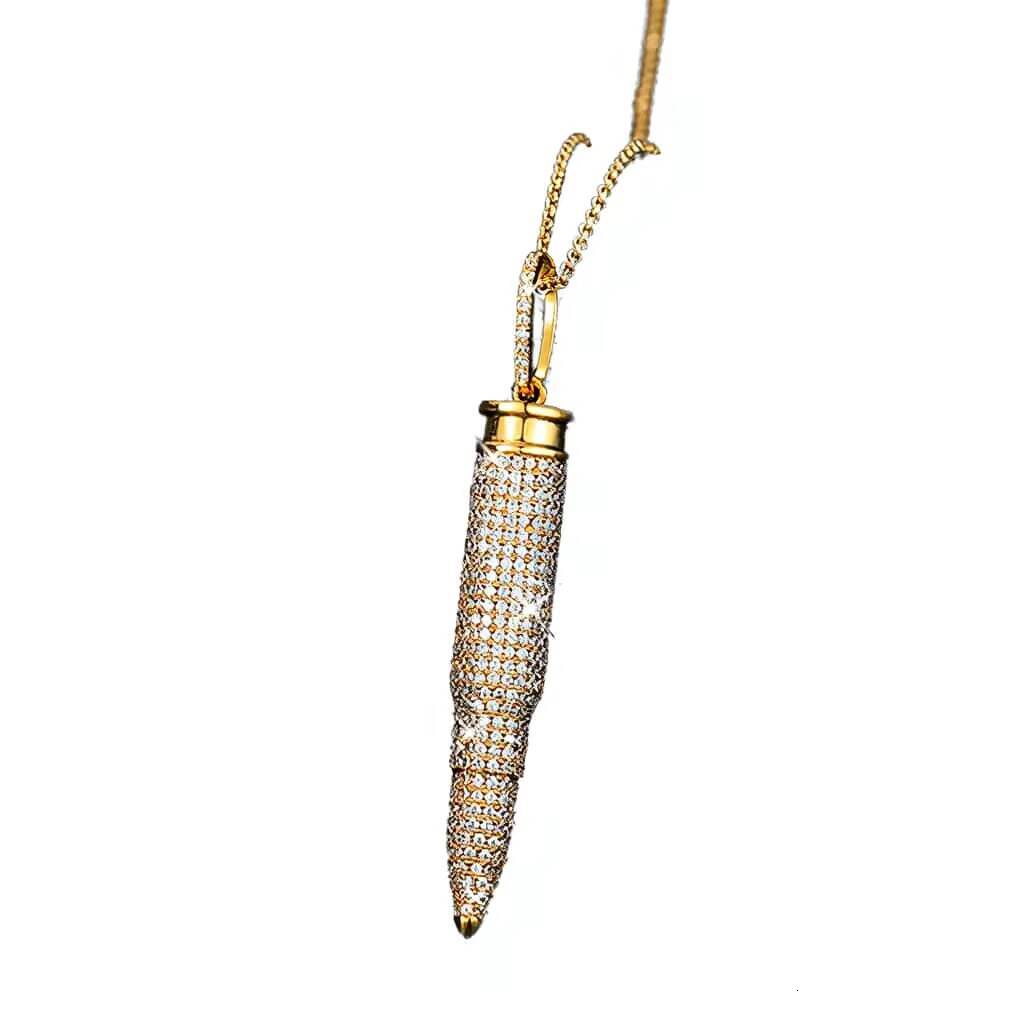 Hot Sell 0 Design Hip Hop Brilliant Cut Moissanite Pendant 14K Gold Plated 925 Sterling Silver Unisex GRA Certified Necklace