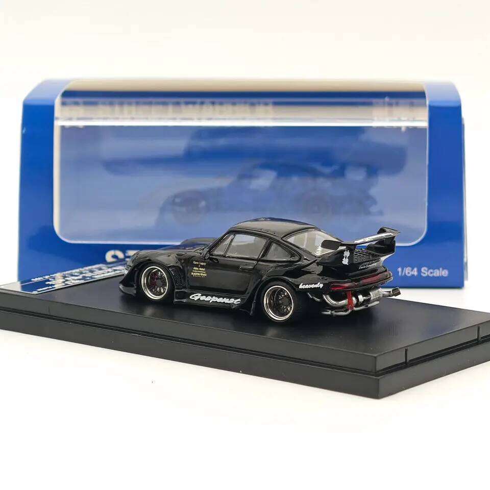 Street WARRIOR SW 1/64 for RWB 993 Black Sport Car Diecast vehicle toy models Collection Auto Gift Z260306