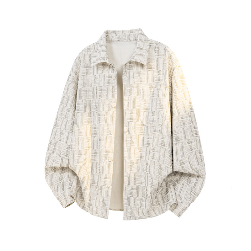 Luxury Brand Designer Clothes American Plaid Tie-Dye Corduroy Long Sleeve Shirt Men's High-End Trendy Loose Jacket Spring Casual Shirt