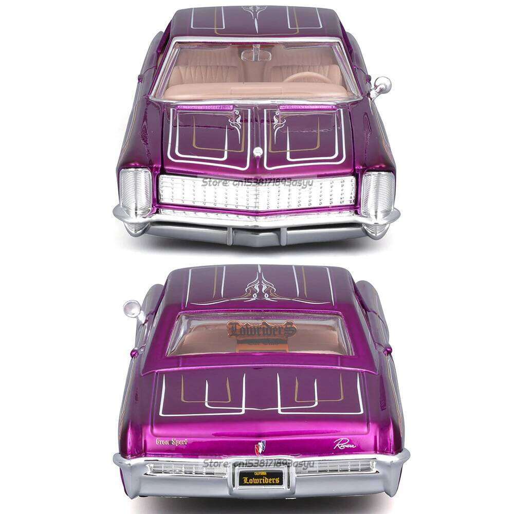 Maisto 1:26 1965 BUICK RIVIERA Purple alloy car model handicraft decoration collection toy tool gift die-casting Z260307