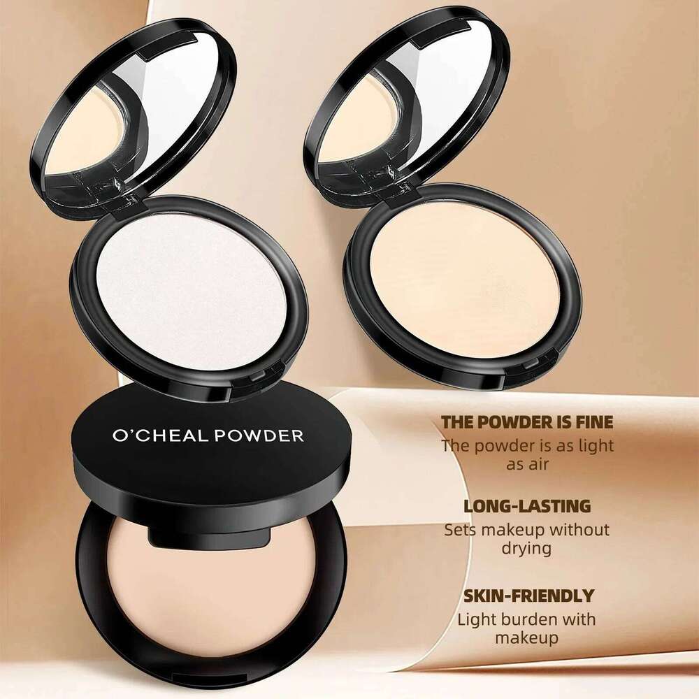 3 Colors Matte Concealer Pressed Powder Oil Control Smoothing Finishing Long-Lasting Natural Coverage Portable for Women Girl 26L0306