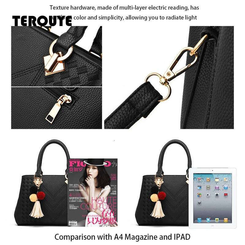 Classic Genuine Leather High Quality Vintage Messenger Bags Luxury Women Tote Handbags For Ladies Shopper Female Bag TEROUYE