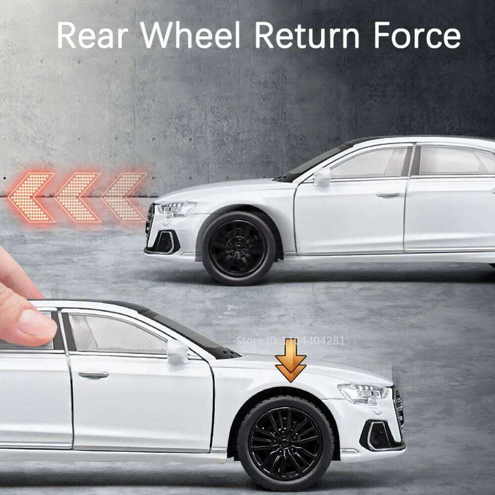 1:32 A8 RS7 Toy Alloy Diecast Car Doors Opened with Sound Light Front Wheel Steering Miniature Model Perfect Birthday Gift Z260306