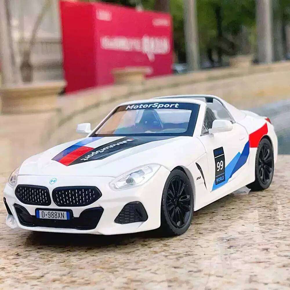 1:22 Z4 I8 Alloy Diecast Model Sports Car Toys Doors Opened Sound Light Pull Back Vehices for Friend's Holiday Gift Z260307
