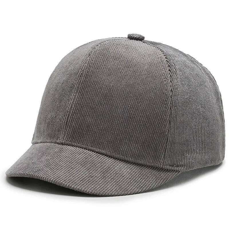 Men's Short Baseball Casual Solid Corduroy Soft Top Cap Small Brim Snapback Caps for Women Bone Gorras Dad Hat Y260304