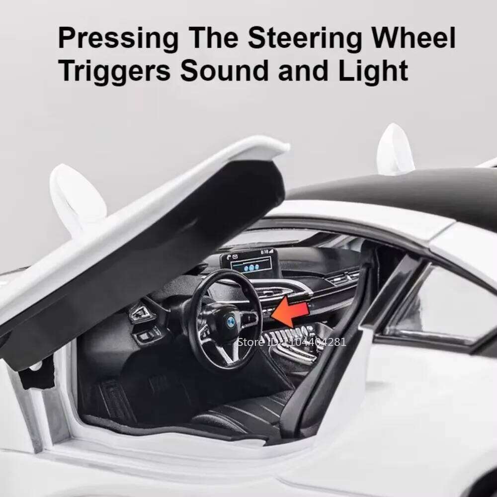 1:22 I8 MC20 Miniature Supercar Model Diecast Alloy Cars Toys Doors Opened Sound Light Pull Back Models Ornament for Boys Gifts Z260307
