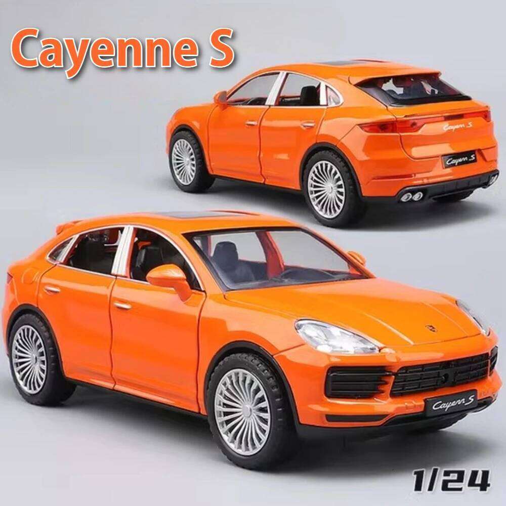 1:24 Cayenne S Lambo URUS Toys Model Diecast Car 6 Doors Opened with Sound Light Pull Back Metal Vehices for Children's Day Gift Z260306