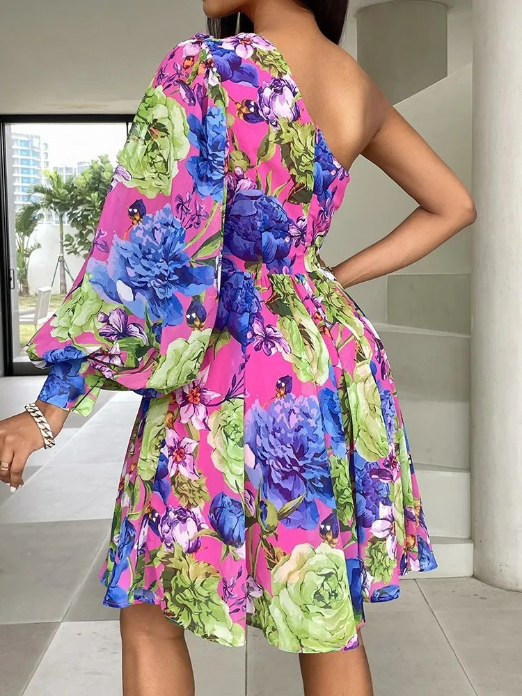 Boho Print Women Dress Spring Fashion Sexy Off Shoulder Office Elegnat Casual Dresses Female Sweet Party Dress Robe Femme 260306