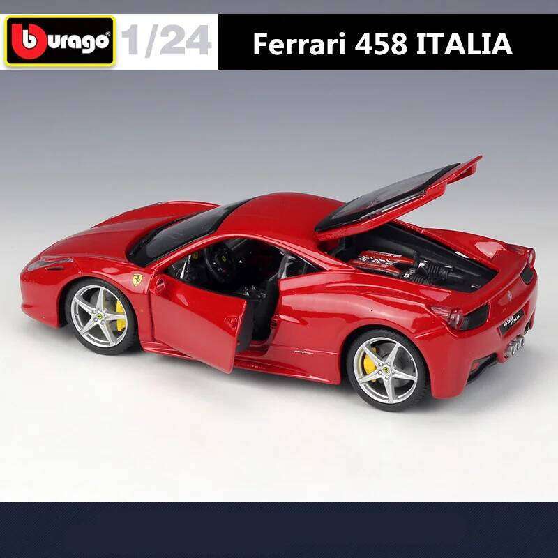 Bburago 1:24 Ferrari 458 Italia Alloy Sports Diecasts Metal Track Racing Car Vehicles Model High Simulation Kids Gifts Z260306