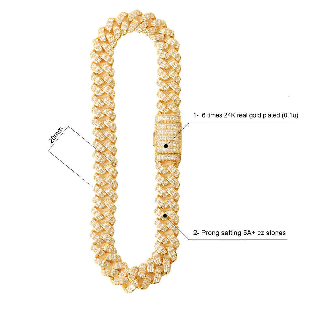 High-quality cross-border European and American popular square zirconium diamond-shaped Cuban chain flip-necklace, personalized hip-hop rock jewelry