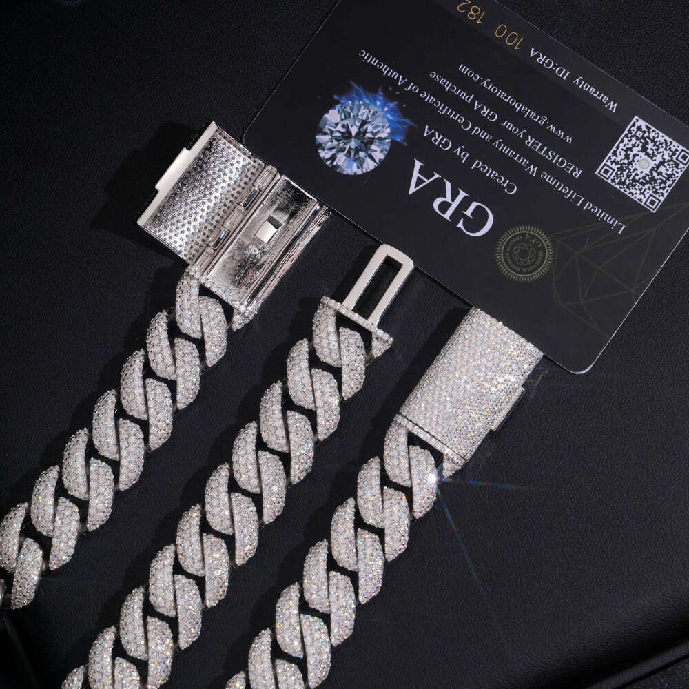 Cross-border 16mm Luxury Edition Miami Pure Silver S925 Moissanite Inlaid Cuban Necklace for Men, High-Quality Best-Selling Model