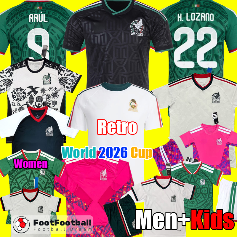 S-4XL 2025 World Mexico jersey 2026 VEGA RAUL CHICHARITO H.LOZANO 25 26 retro football shirts soccer jerseys football shirt CHICHARITO LOZANO Men kids sets