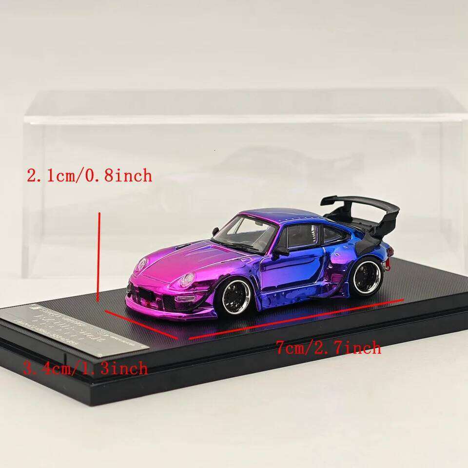 STREET WARRIOR SW 1/64 for 993 RWB Gradient Chrome Purple Diecast Models Car Toy Limited 499 Collection Auto Gift Z260306