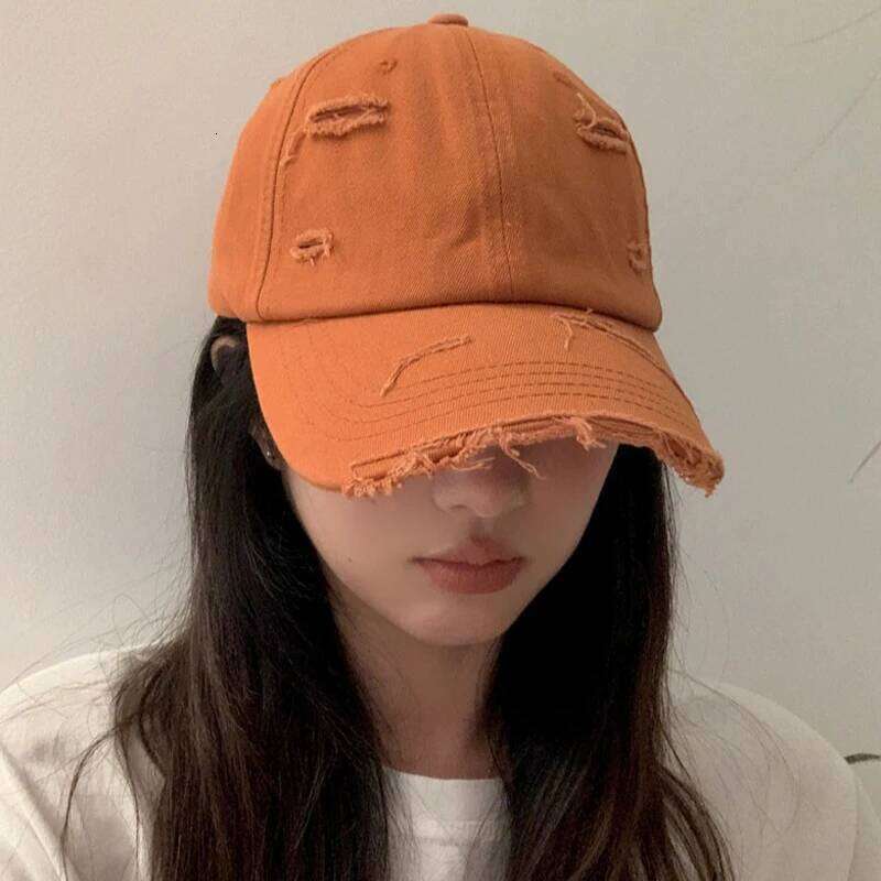 Men's women's new spring and summer hip-hop versatile soft top curved eave retro personality distressed hole duckbill hat Y260304
