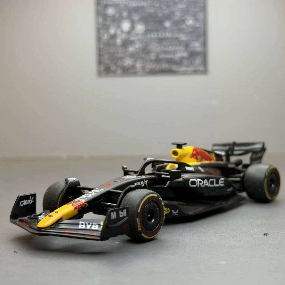 1:43 Model Car Toy F1 Oracle Red Bull Racing RB19 Verstappen Exquisite Floral Painting Slide Forward Miniature Cars Kids Toys Z260306