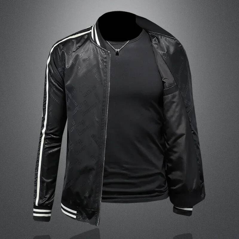 2025 Autumn New Floral Men Fashion Vintage Business Bomber Jacquard Masculinas Casual Slim Jacket Coat Man M-4XL
