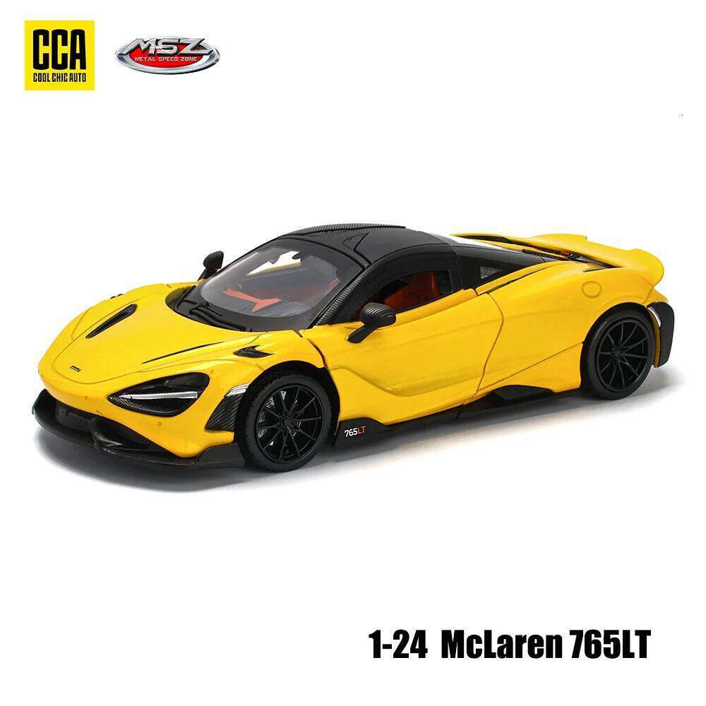 CCA MSZ 1: 24 McLaren 765LT alloy car die-casting model dynamic sound and light toy series collection gift Z260306