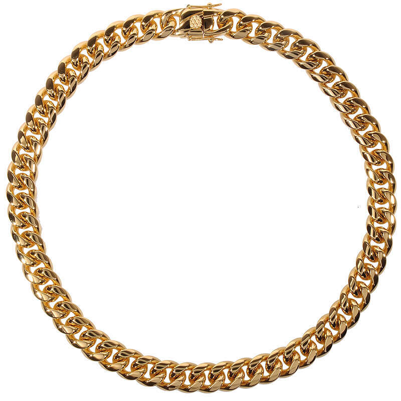 European and American Hip Hop Stainless Jewelry gold Cuban Chain Men's Trendy Rap Street High-Quality Titanium Steel Women's Necklace
