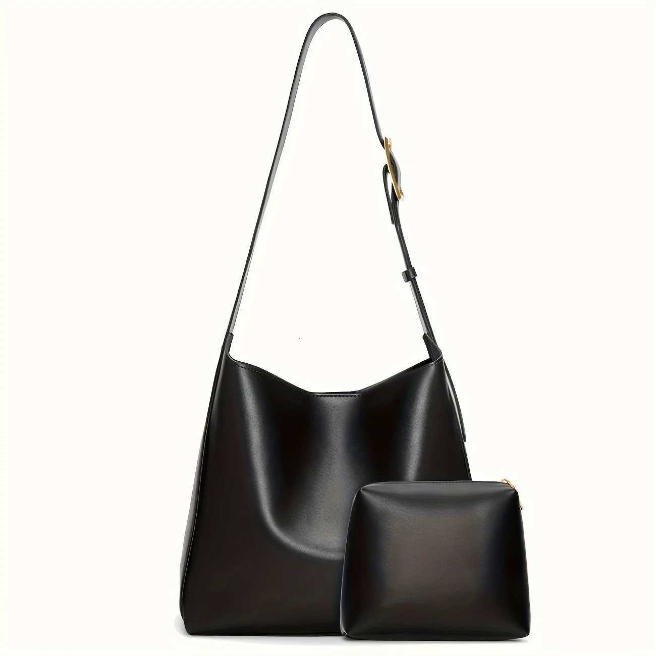 Womens Fashion Tote Bag Minimalist Shoulder Handbag Faux Leather Bucket Bag Polyurethane Lining No Print H260306