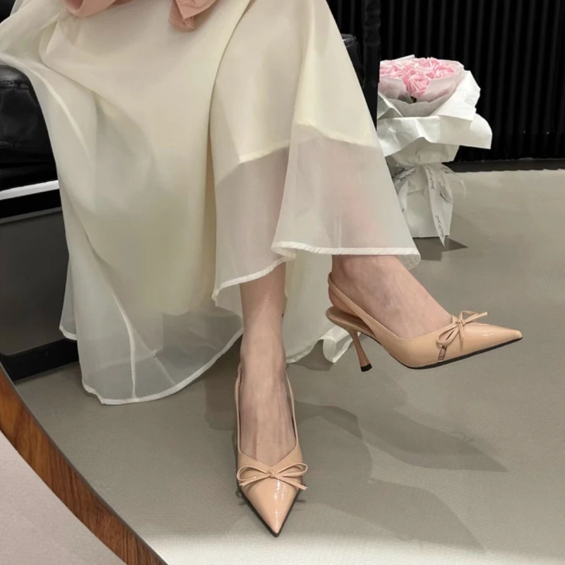Summer Pointed Toe Women Sandals Fashion Office Singbacks Mules Pumps Shoes Ladies Elegant High Heel Stripper Party Sandalias 260303