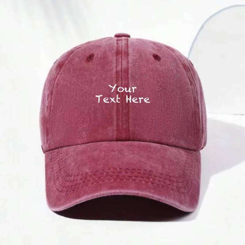 Customizable Text Vintage Washed Baseball Adjustable Distressed Trucker Hat for Men Women Personalized Cotton Cap Y260304