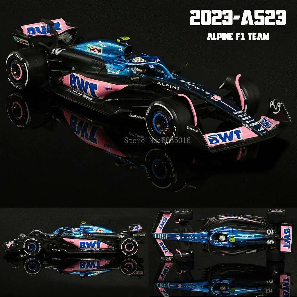 Bburago 1:43 Alpine F1 Team 2023 A523 10# Pierre Gasly 31# Esteban Ocon alloy car model toy series collection gift Die cast Z260307