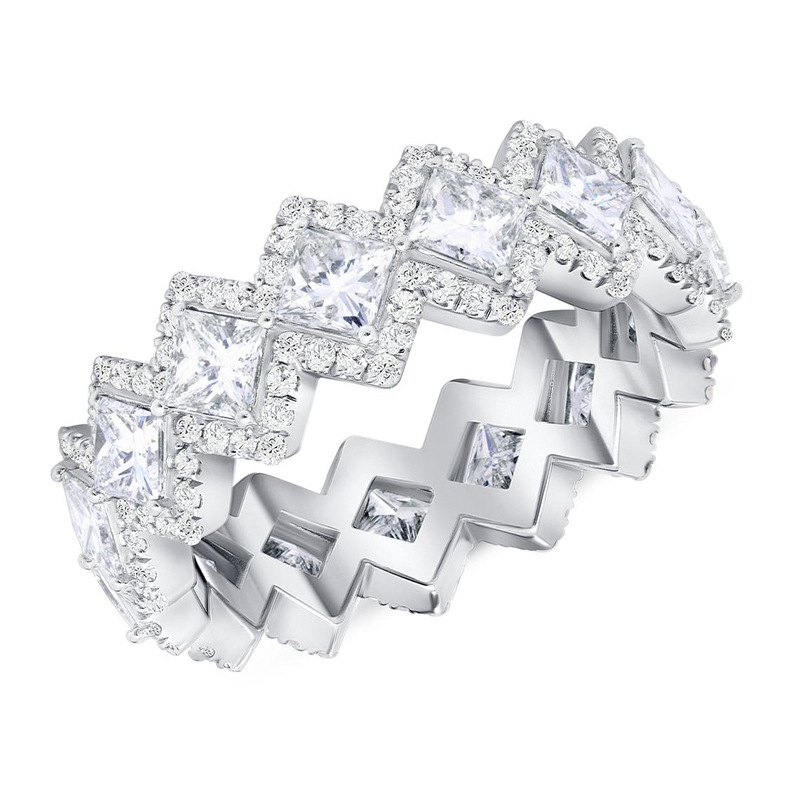 2026 Choucong Ins Top Sell Drop Ship Wedding Rings Hip Hop Vintage Jewelry 18K White Gold Fill Princess Cut 5A Zircon Elegant Party Guba Women Male Ri