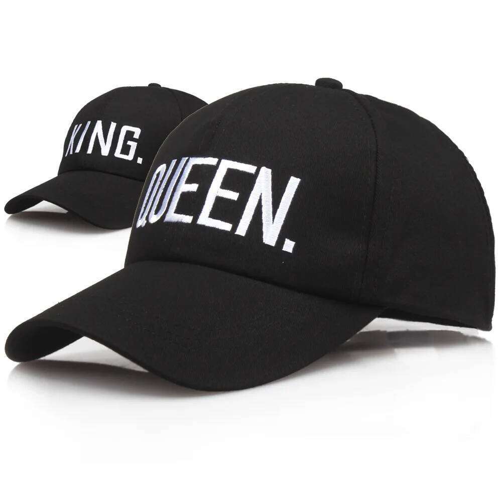 New Women's Letter Embroidered Baseball Cap King and Queen Snapback Couple Hip Hop Style Hats Outdoor Casual Cotton Sun Hat Y260304