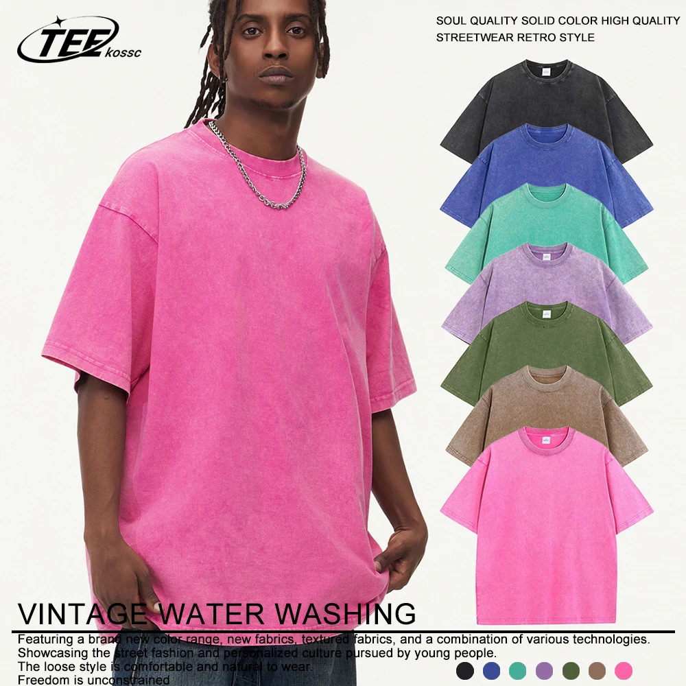 Summer Washed T Shirt Men Women Cotton Loose O-Neck Oversized Tee Couple Korean Y2k Tops Casual Vintage Short Sleeve T-shirt 260304