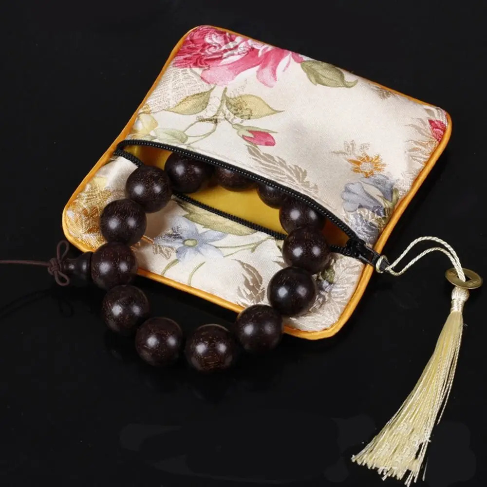 Cloth Embroidery Coin Pouch Tassel Copper Cash Pendant Jewelry Storage Bag Necklaces Case Bracelet Chinese Style 260307