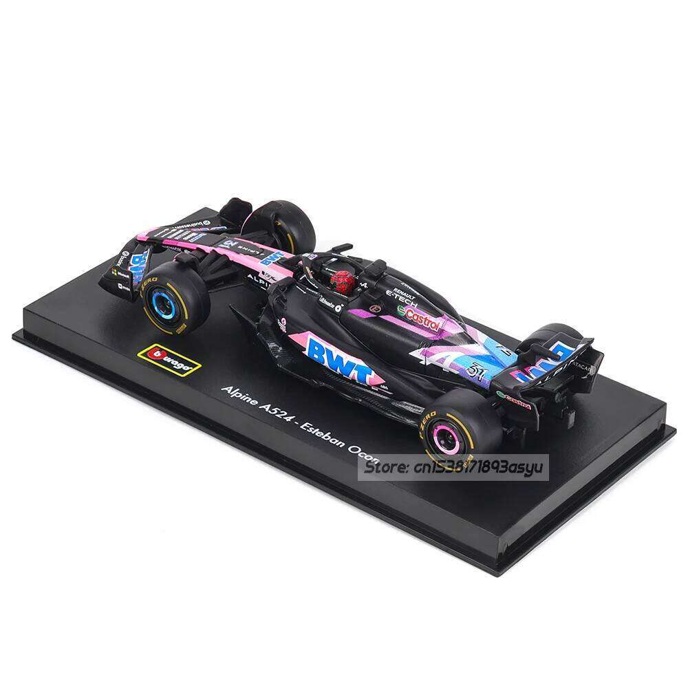 Bburago 1:43 Alpine F1 Team 2024 A524 10# Pierre Gasly 31# Esteban Ocon alloy car model toy series collection gift Die cast Z260307